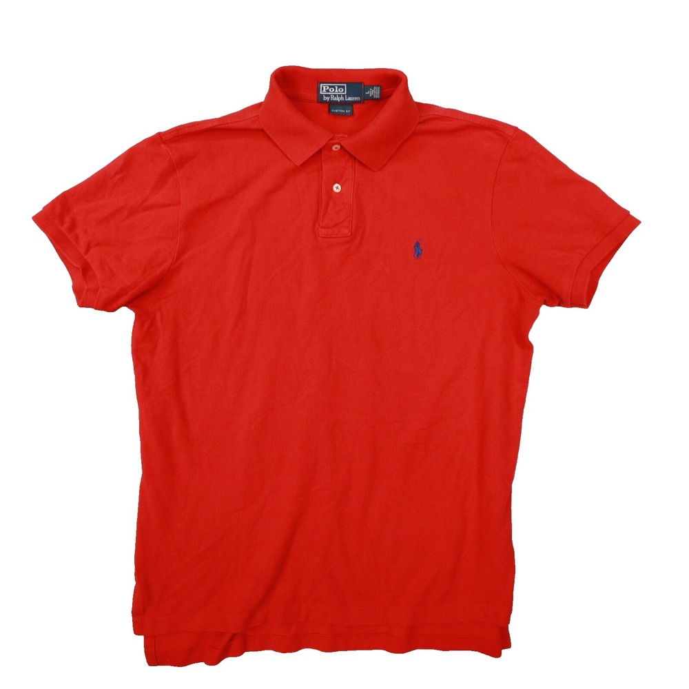 Polo Ralph Lauren Men's Red Custom Fit Short Sleeve Polo Shirt size Large‎